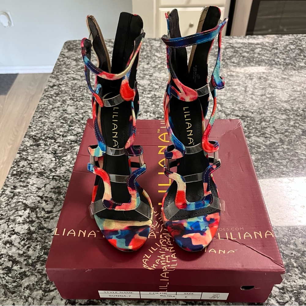 Multi Color Sandal Heels